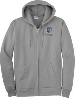 Essential Fleece Full-Zip Hooded Sweatshirt, Athletic Heather